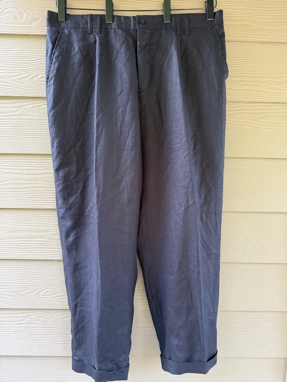 Royal Prestige Men's Black Linen Straight Leg Casual Travel Summer Pants Size 44